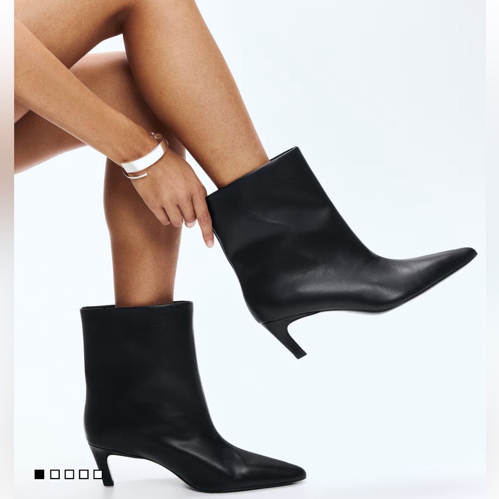 H&M sold out Black Leather Ankle Boots